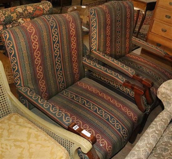 Pair of upholstered armchairs(-)